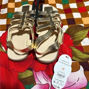Wonder Nation Metallic Gold Kids Sandals